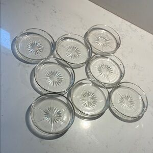 Vintage Hazel-Atlas Daisy Clear Crystal Coasters - Set of 8